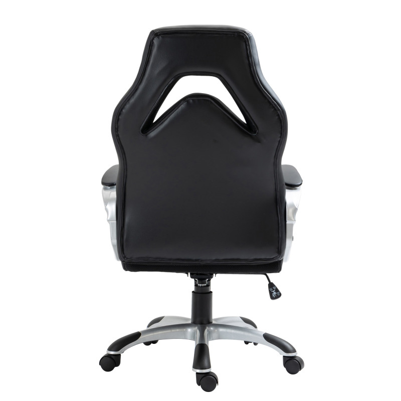 Chaise de bureau Foxton en similicuir noir/gris