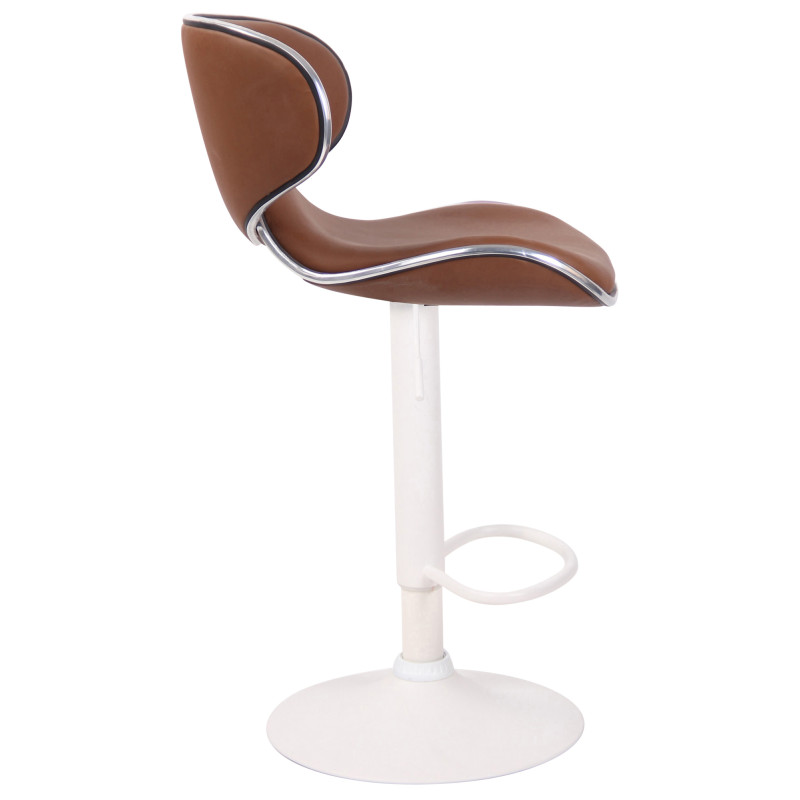 Ensemble de 2 tabourets de bar Las Vegas V2, similicuir, blanc/marron clair