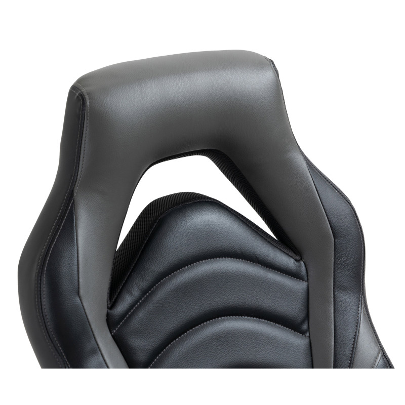Chaise de bureau Foxton en similicuir noir/gris
