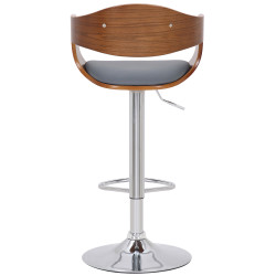 Set di 2 sgabelli da bar Kingston C, similpelle, noce/grigio