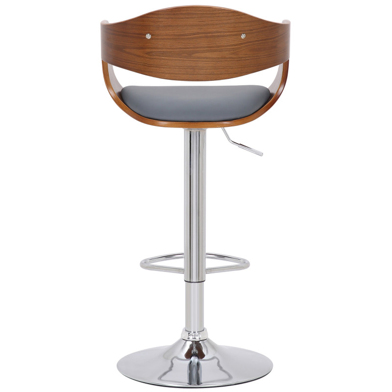 Set di 2 sgabelli da bar Kingston C, similpelle, noce/grigio