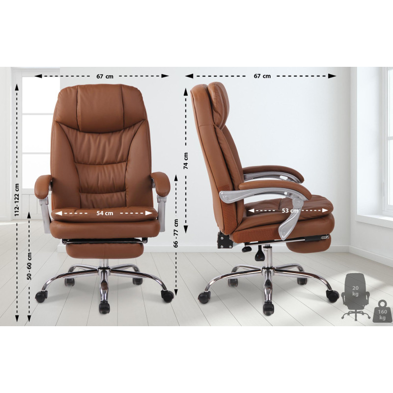 Chaise de bureau XL Troy marron clair