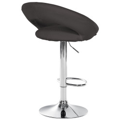 Ensemble de 2 tabourets de bar Olinda, tissu, chrome, gris foncé