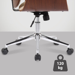 Chaise de bureau Kemberg en cuir artificiel noix/crème