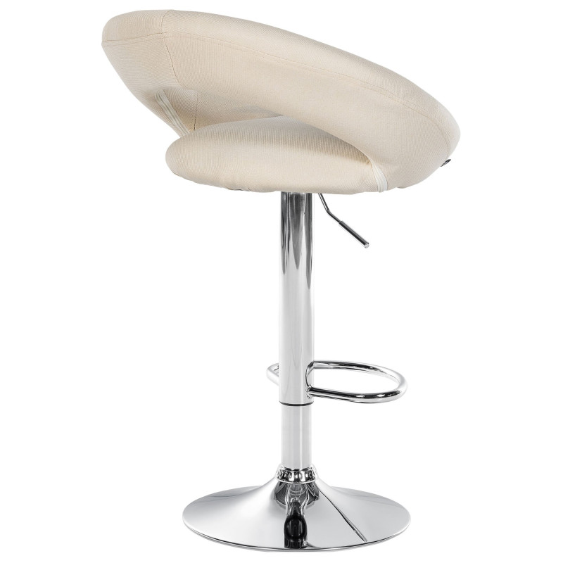 Conjunto de 2 banquetas de bar Olinda, em tecido, cromadas, cor creme.