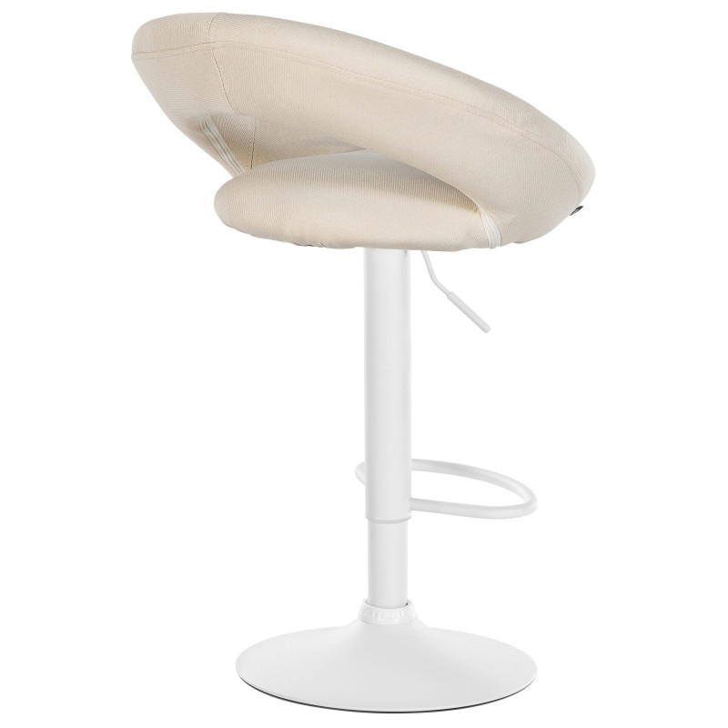 Ensemble de 2 tabourets de bar Olinda, tissu blanc/crème