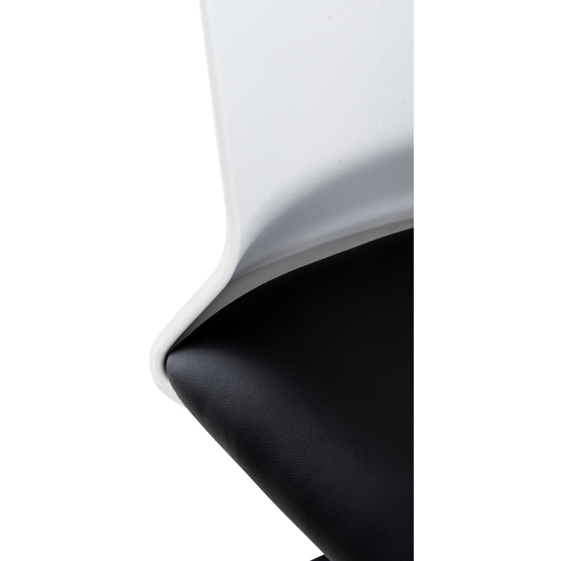Chaise de bureau Apolda en cuir artificiel noir