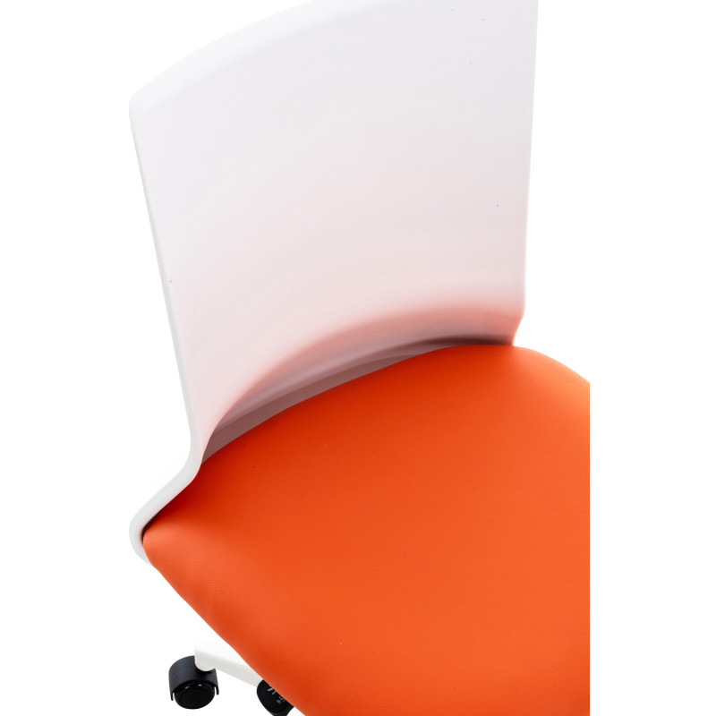 Chaise de bureau Apolda en cuir artificiel orange