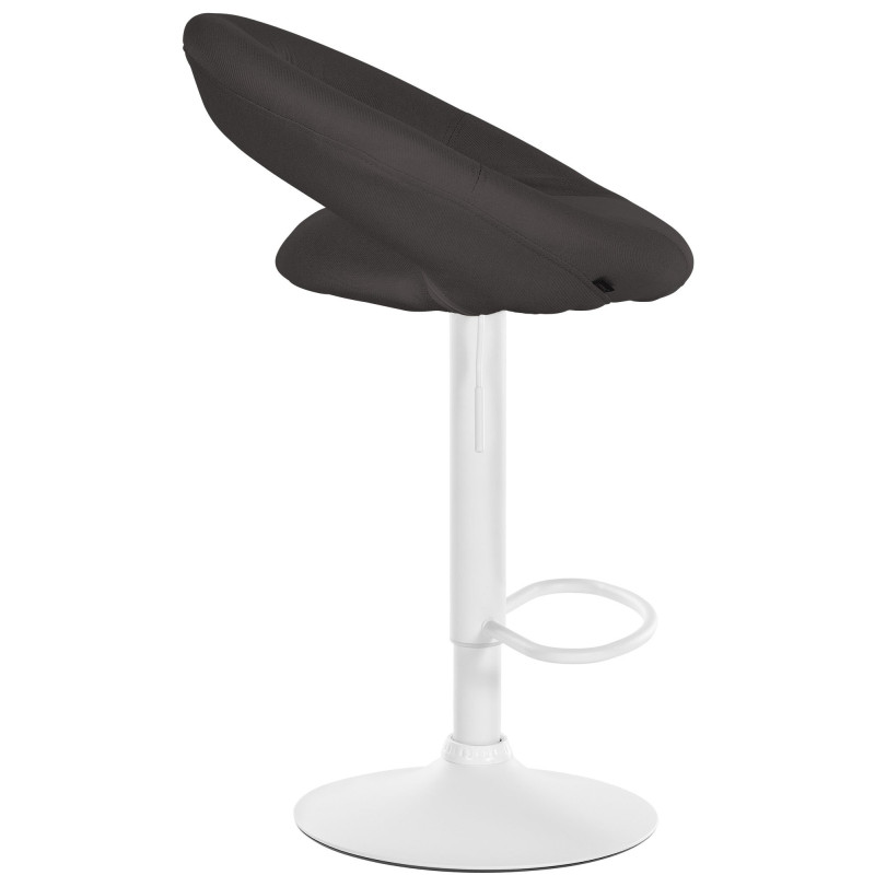 Ensemble de 2 tabourets de bar Olinda, tissu blanc/gris foncé