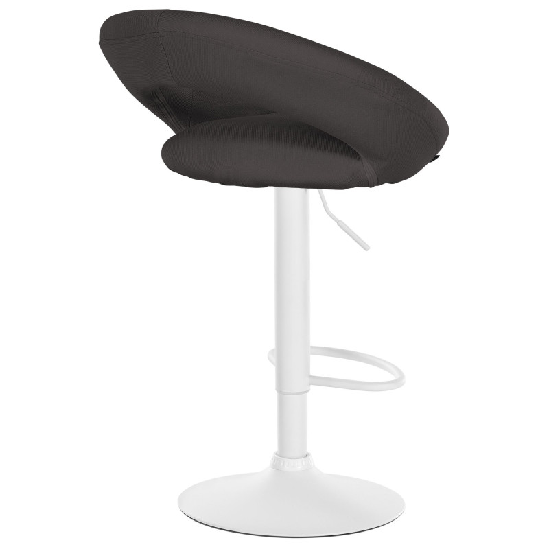 Juego de 2 taburetes de bar Olinda, tapizados en tela blanca/gris oscuro