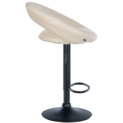 Ensemble de 2 tabourets de bar Olinda, en tissu, noir et crème