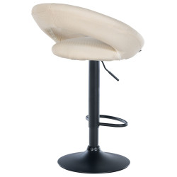 Ensemble de 2 tabourets de bar Olinda, en tissu, noir et crème