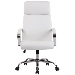Chaise de bureau Faro XL en cuir artificiel blanc