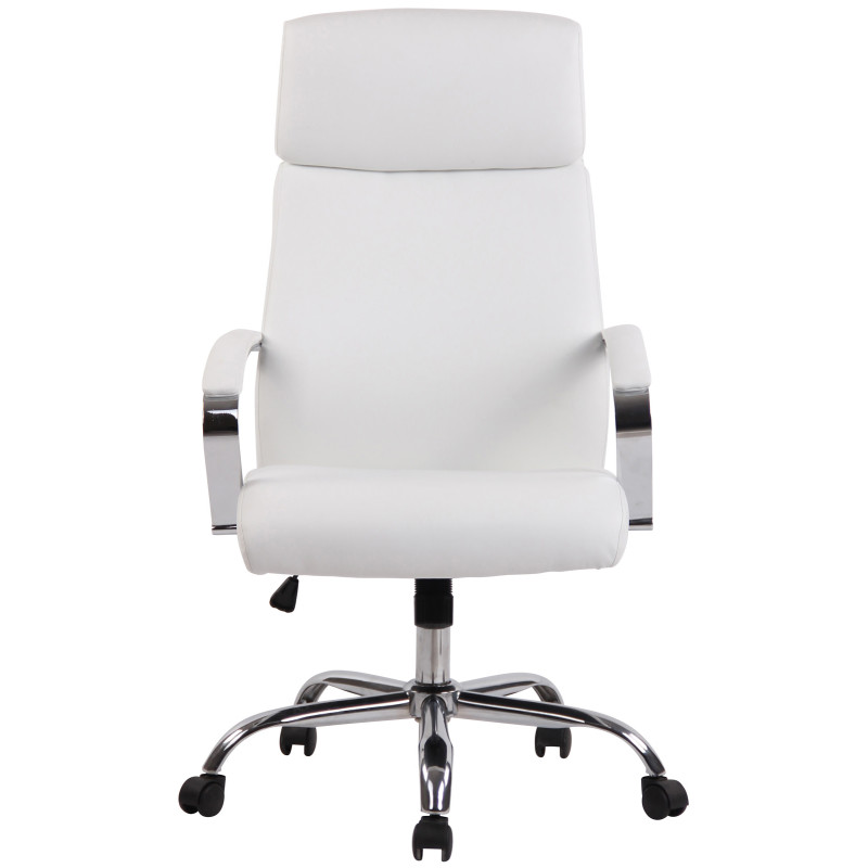 Chaise de bureau Faro XL en cuir artificiel blanc