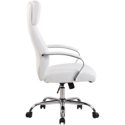 Chaise de bureau Faro XL en cuir artificiel blanc