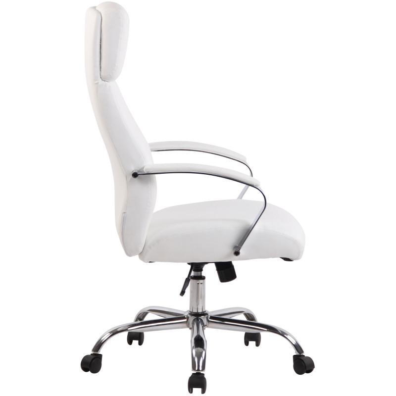 Chaise de bureau Faro XL en cuir artificiel blanc