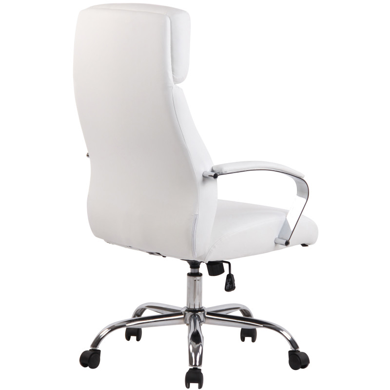 Chaise de bureau Faro XL en cuir artificiel blanc
