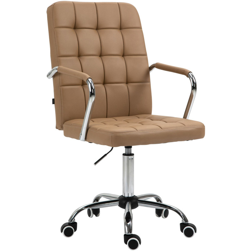 Chaise de bureau Terni en cuir artificiel marron clair