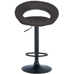 Ensemble de 2 tabourets de bar Olinda, tissu noir/gris foncé