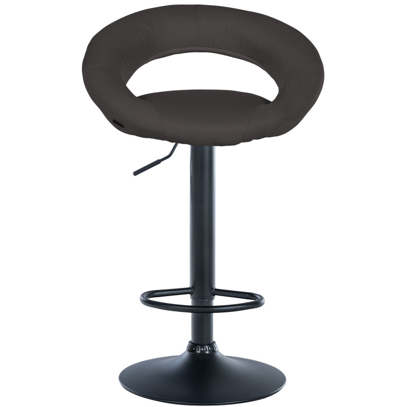 Ensemble de 2 tabourets de bar Olinda, tissu noir/gris foncé