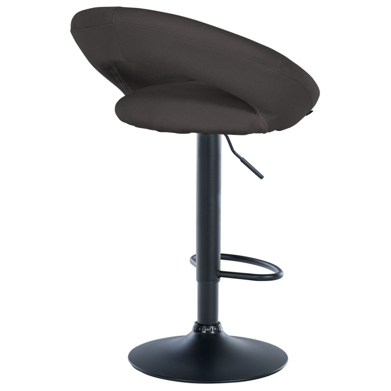 Ensemble de 2 tabourets de bar Olinda, tissu noir/gris foncé