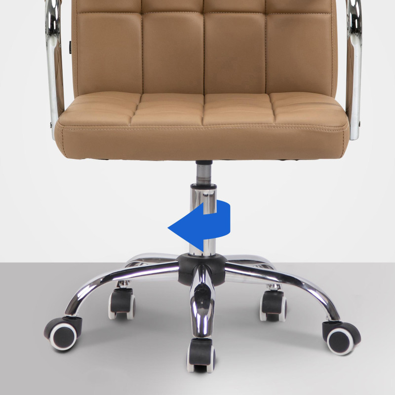 Chaise de bureau Terni en cuir artificiel marron clair