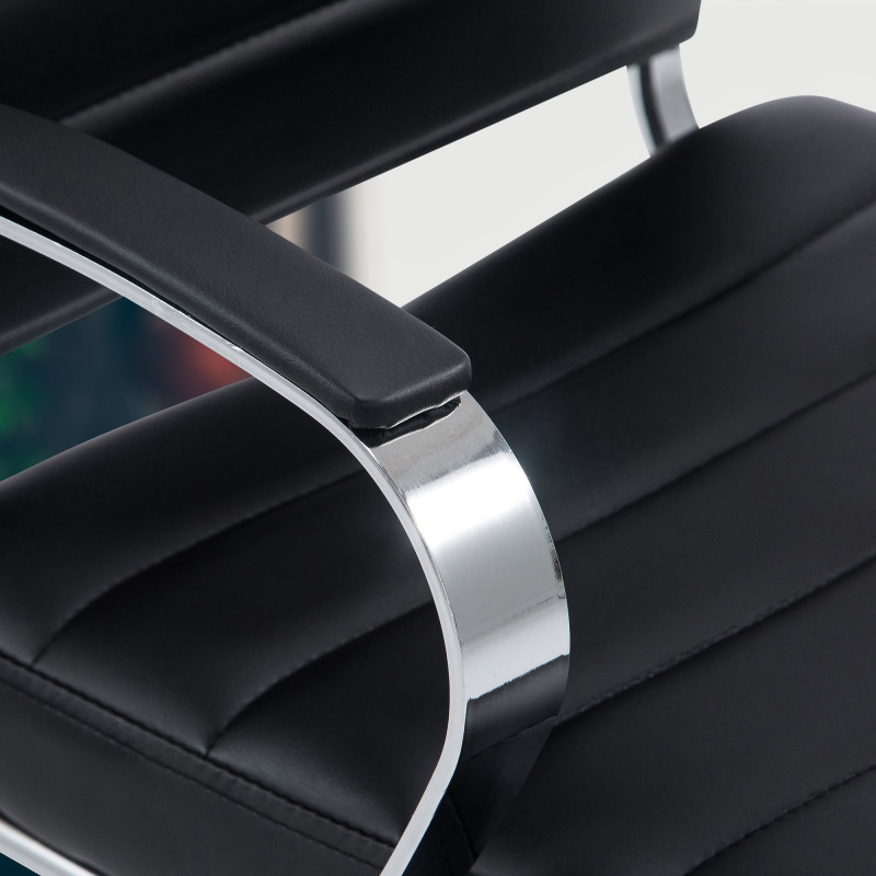 Chaise de bureau Oakland en similicuir noir