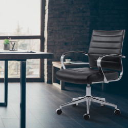 Chaise de bureau Oakland en similicuir noir