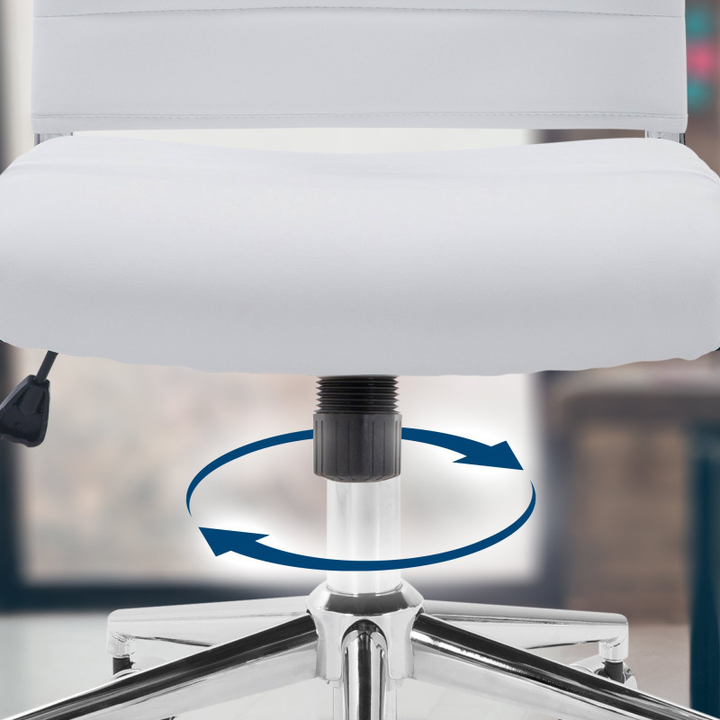Chaise de bureau Oakland en similicuir blanc
