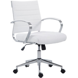 Chaise de bureau Oakland en similicuir blanc