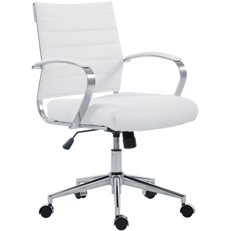 Chaise de bureau Oakland en similicuir blanc