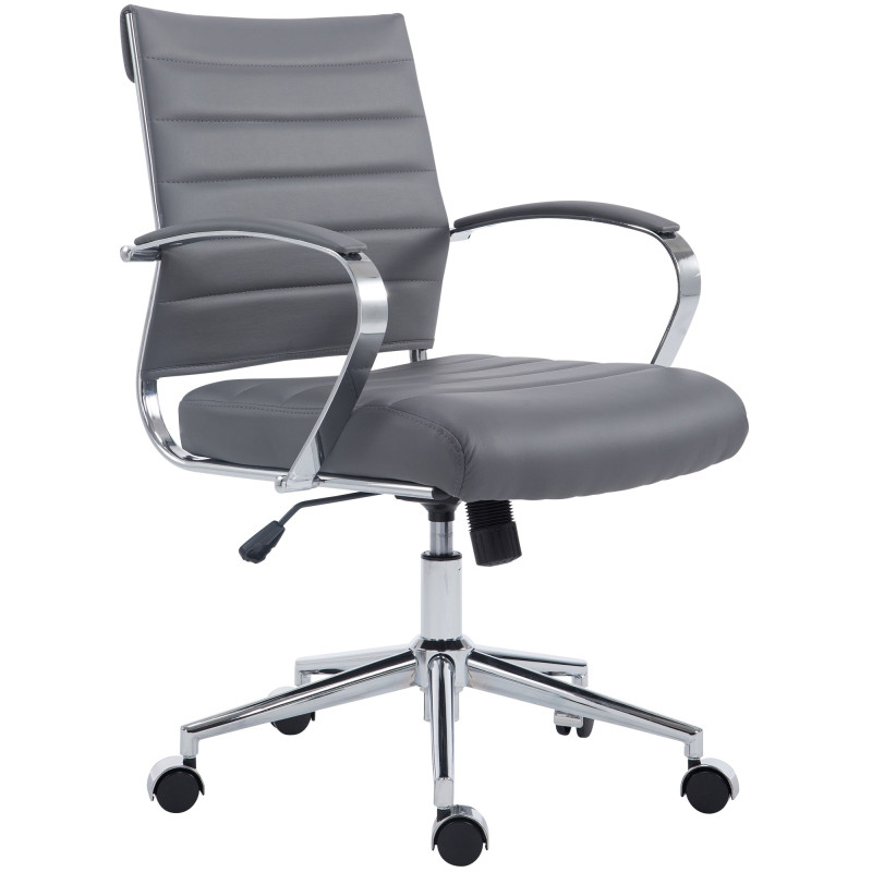 Chaise de bureau Oakland en similicuir gris