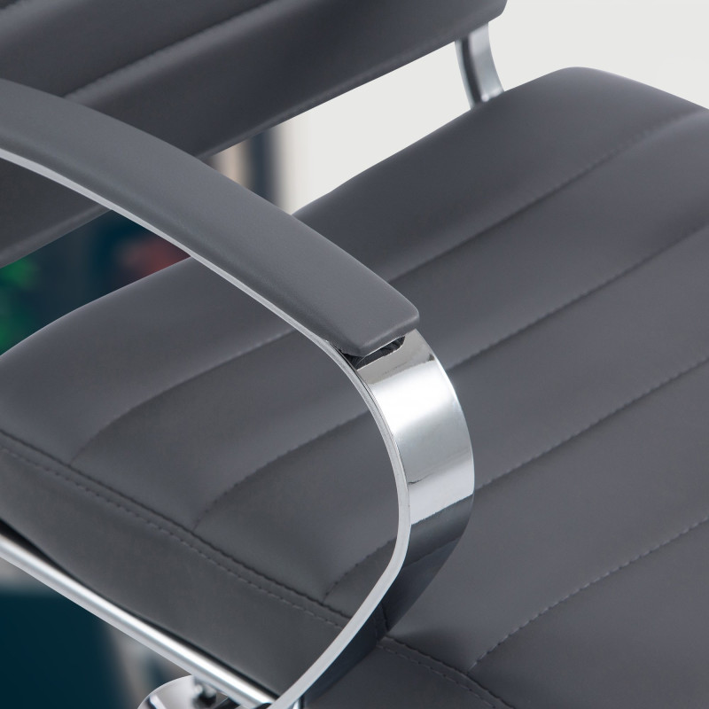 Chaise de bureau Oakland en similicuir gris