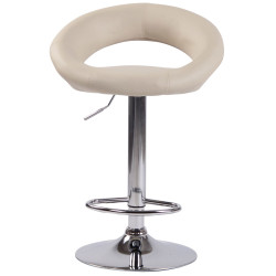 Set di 2 sgabelli da bar Olinda, similpelle, cromati, crema