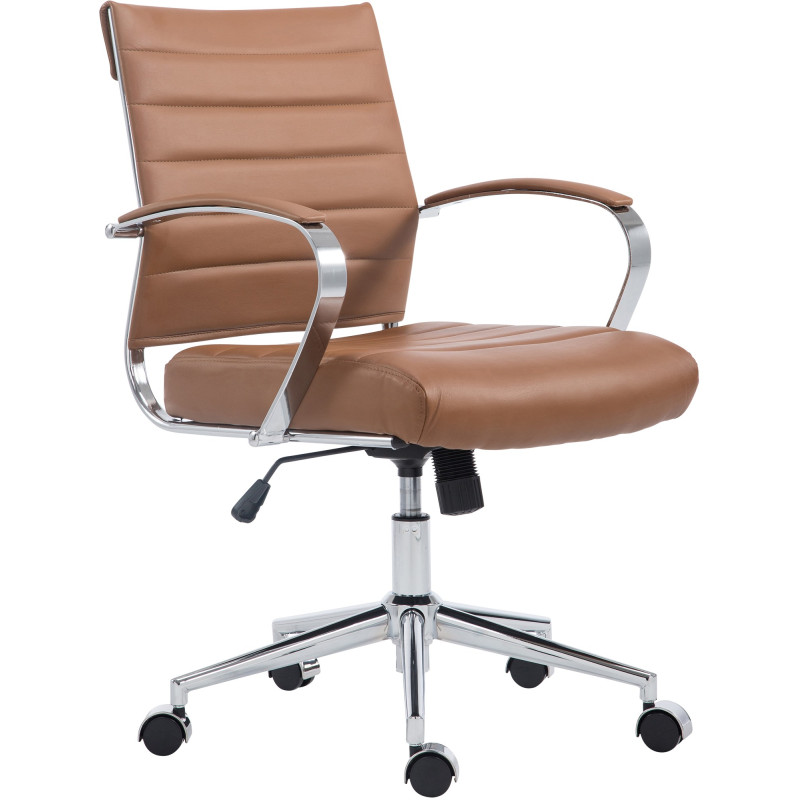 Chaise de bureau Oakland en similicuir marron clair