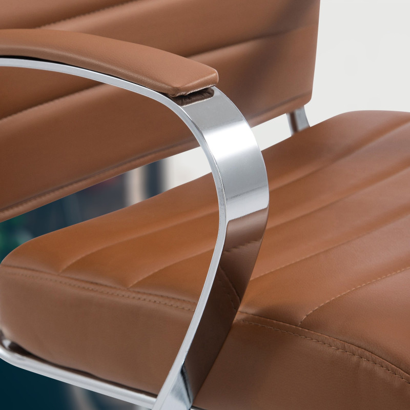Chaise de bureau Oakland en similicuir marron clair