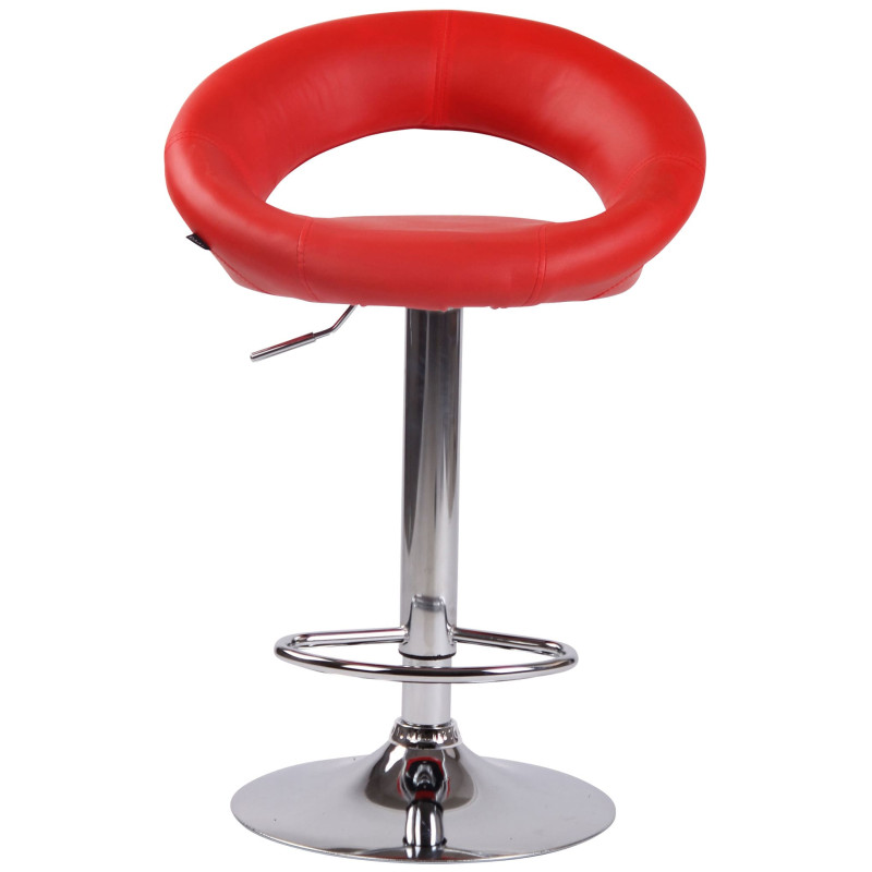 Conjunto de 2 banquetas de bar Olinda, em couro sintético, vermelho cromado