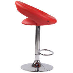 Set di 2 sgabelli da bar Olinda, similpelle, rosso cromato