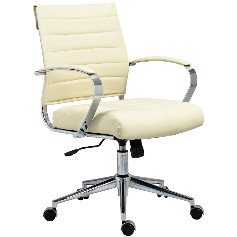 Chaise de bureau Oakland en similicuir crème