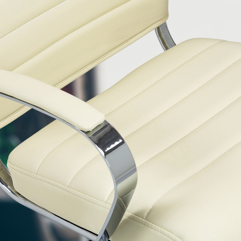 Chaise de bureau Oakland en similicuir crème