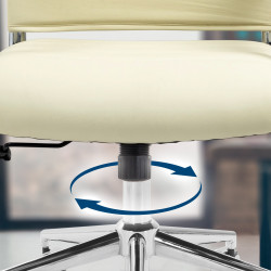 Chaise de bureau Oakland en similicuir crème