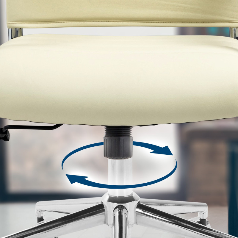 Chaise de bureau Oakland en similicuir crème