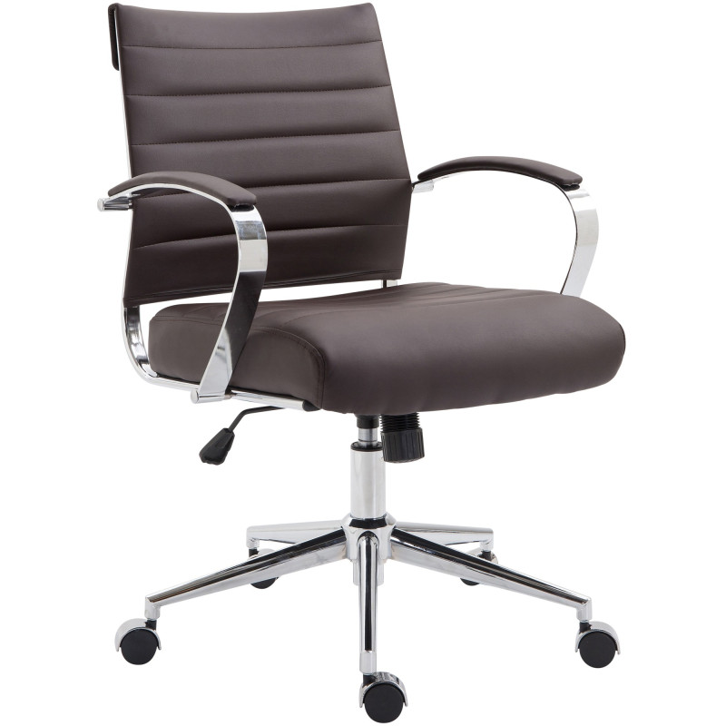 Chaise de bureau Oakland en similicuir brun