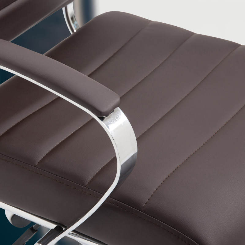 Chaise de bureau Oakland en similicuir brun