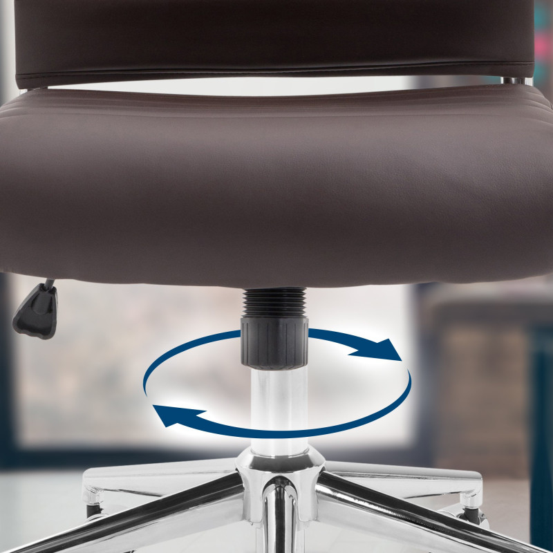 Chaise de bureau Oakland en similicuir brun