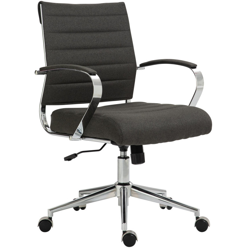 Chaise de bureau en tissu Oakland gris foncé