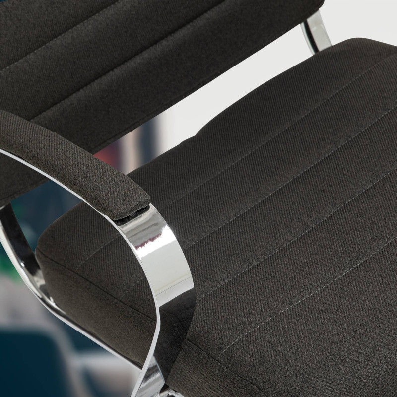 Chaise de bureau en tissu Oakland gris foncé