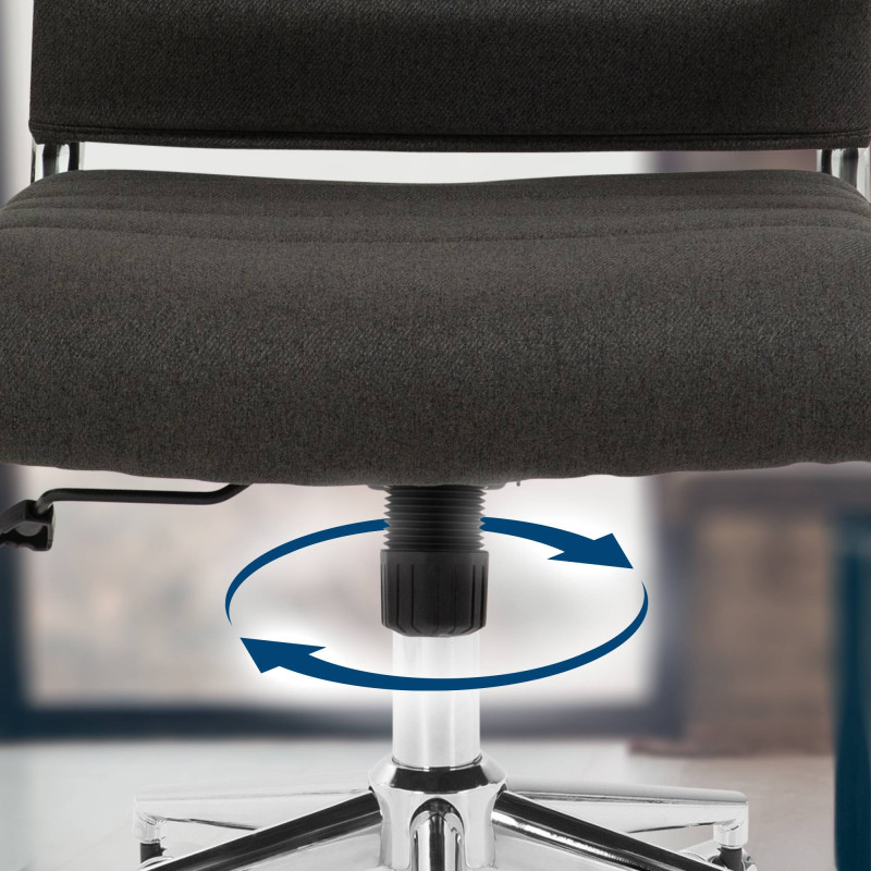 Chaise de bureau en tissu Oakland gris foncé