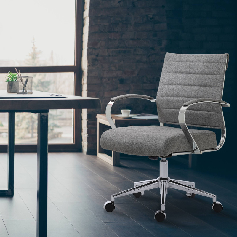 Chaise de bureau en tissu Oakland gris