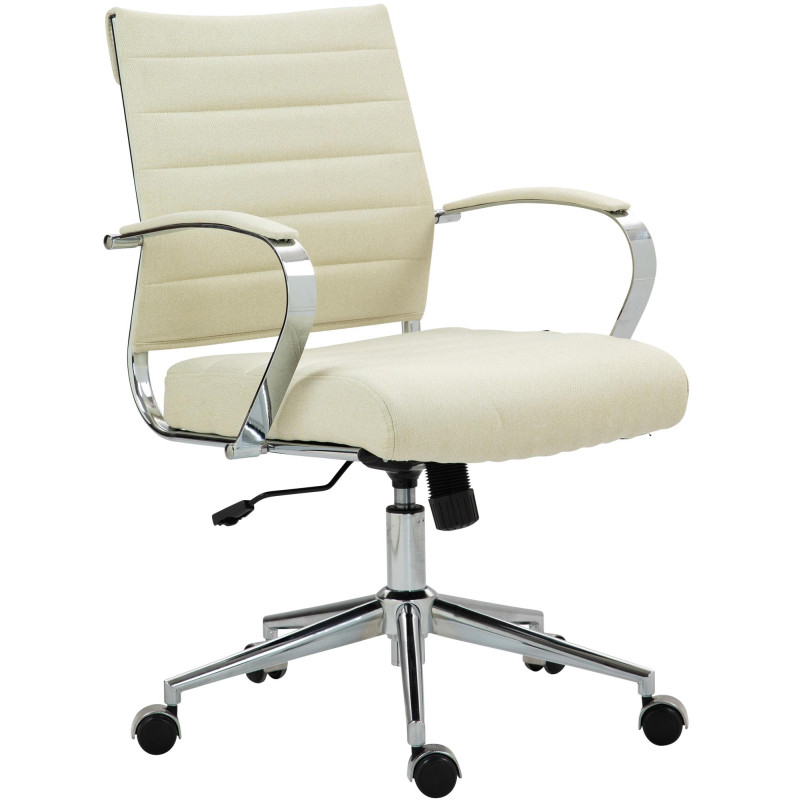 Chaise de bureau en tissu Oakland crème